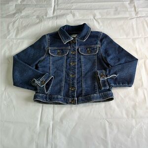 Gymboree Girls Classic Jean Jacket Dark Blue Denim Stretch Size 5T